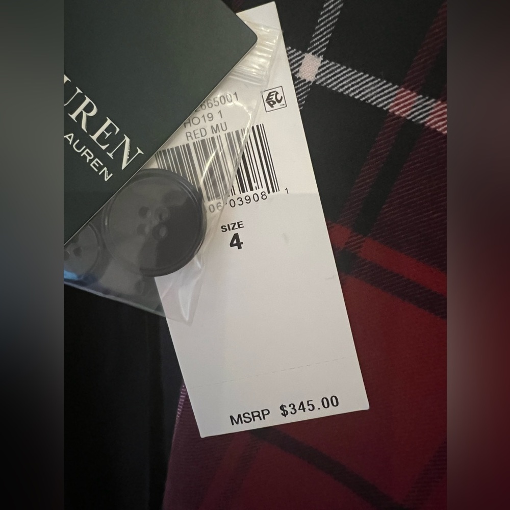 LAUREN Ralph Lauren Women’s  Red Plaid Blazer size 4 - Picture 16 of 16